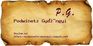 Podwinetz Gyöngyi névjegykártya